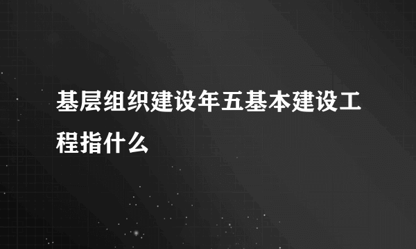 基层组织建设年五基本建设工程指什么