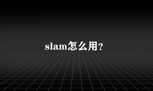 slam怎么用？