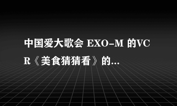 中国爱大歌会 EXO-M 的VCR《美食猜猜看》的背景音乐是什么？