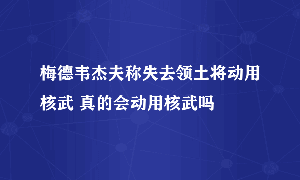 梅德韦杰夫称失去领土将动用核武 真的会动用核武吗