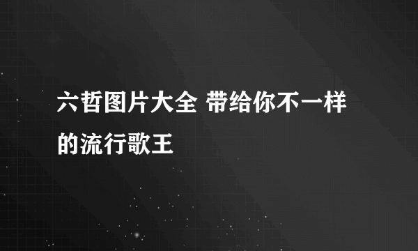 六哲图片大全 带给你不一样的流行歌王