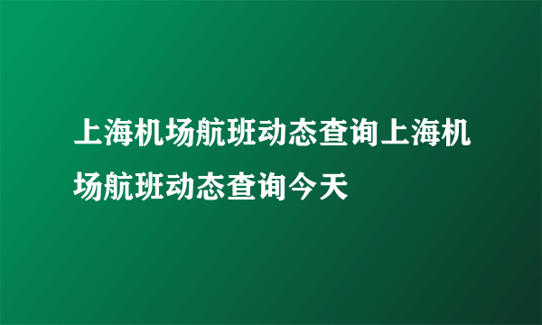 上海机场航班动态查询上海机场航班动态查询今天