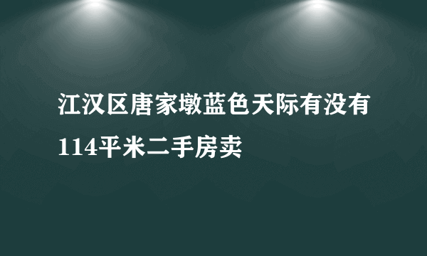 江汉区唐家墩蓝色天际有没有114平米二手房卖