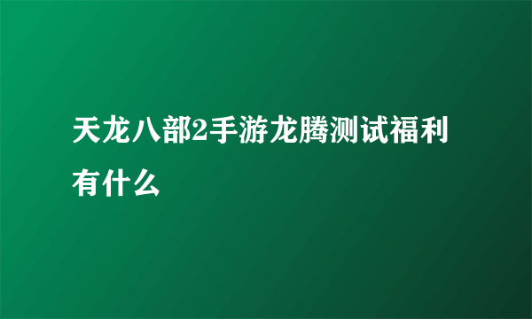 天龙八部2手游龙腾测试福利有什么