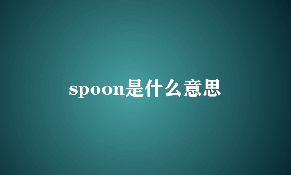 spoon是什么意思