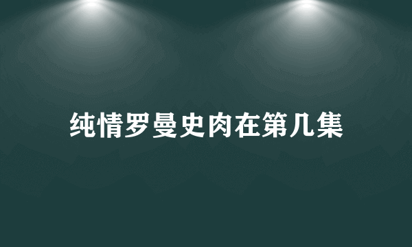 纯情罗曼史肉在第几集