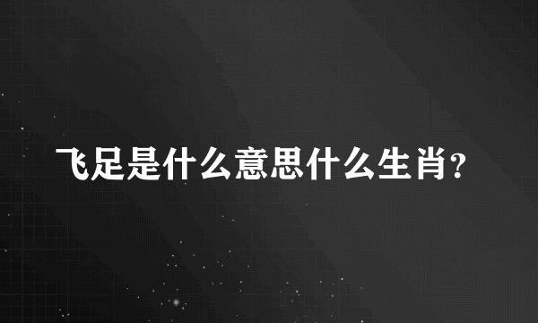 飞足是什么意思什么生肖？