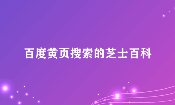 百度黄页搜索的芝士百科