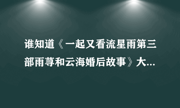 谁知道《一起又看流星雨第三部雨荨和云海婚后故事》大概的剧情介绍