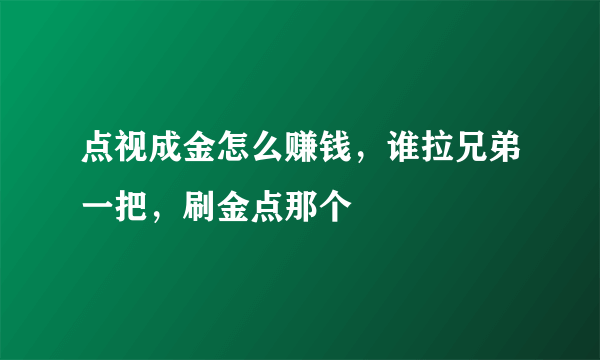 点视成金怎么赚钱，谁拉兄弟一把，刷金点那个