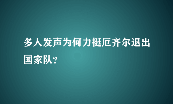 多人发声为何力挺厄齐尔退出国家队？