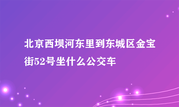 北京西坝河东里到东城区金宝街52号坐什么公交车