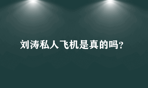 刘涛私人飞机是真的吗？