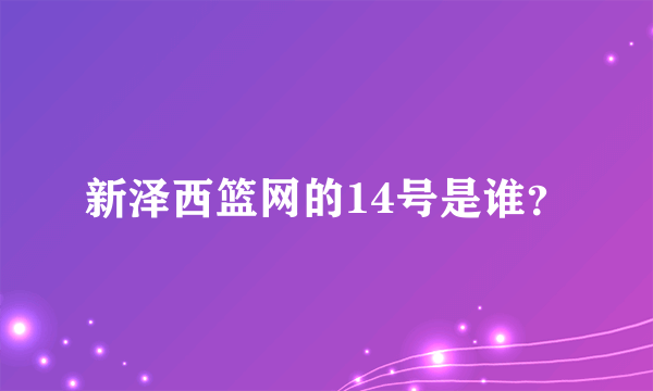 新泽西篮网的14号是谁？