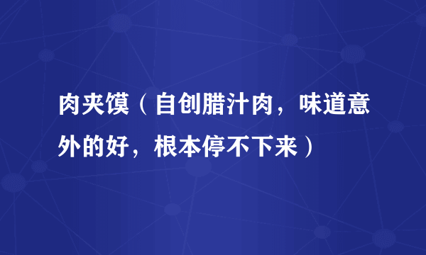 肉夹馍（自创腊汁肉，味道意外的好，根本停不下来）