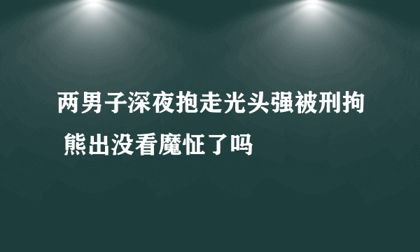 两男子深夜抱走光头强被刑拘 熊出没看魔怔了吗