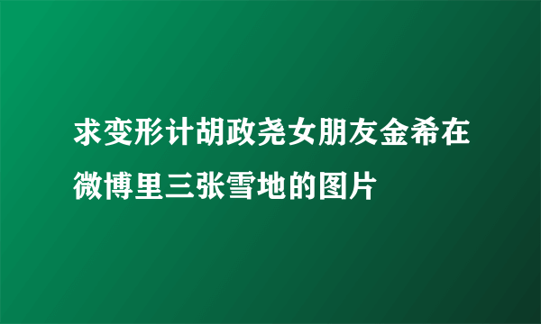 求变形计胡政尧女朋友金希在微博里三张雪地的图片