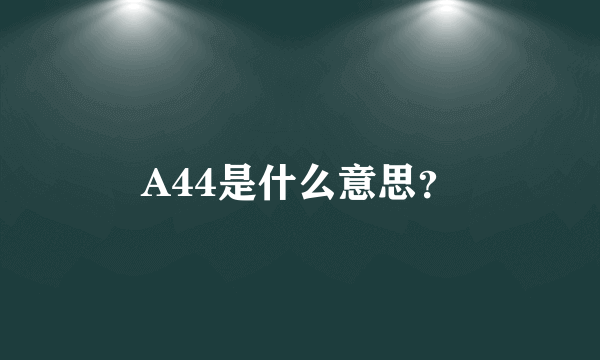 A44是什么意思？