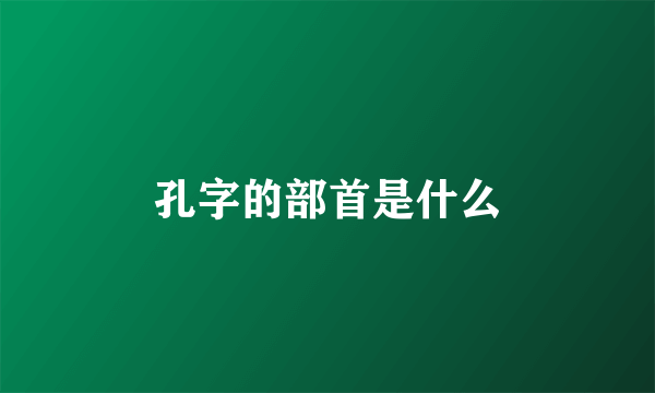 孔字的部首是什么