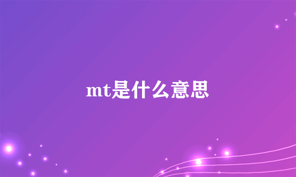 mt是什么意思