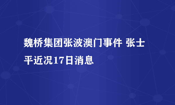 魏桥集团张波澳门事件 张士平近况17日消息