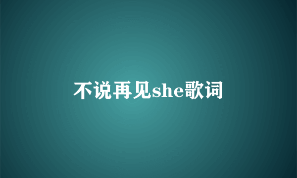 不说再见she歌词