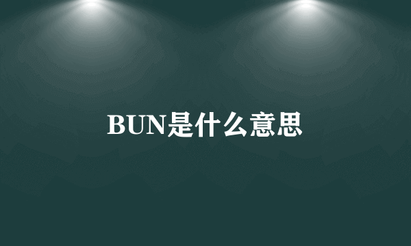 BUN是什么意思