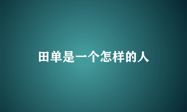 田单是一个怎样的人