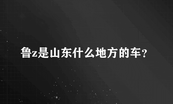 鲁z是山东什么地方的车？