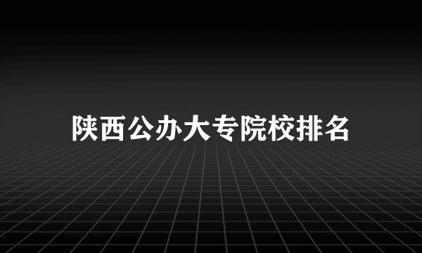 陕西公办大专院校排名