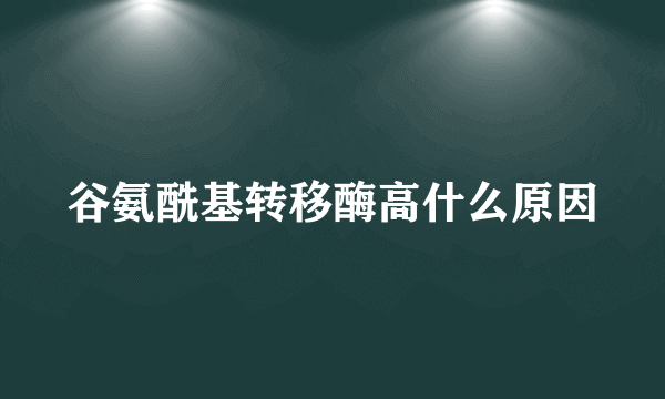 谷氨酰基转移酶高什么原因