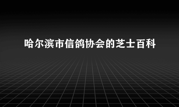 哈尔滨市信鸽协会的芝士百科