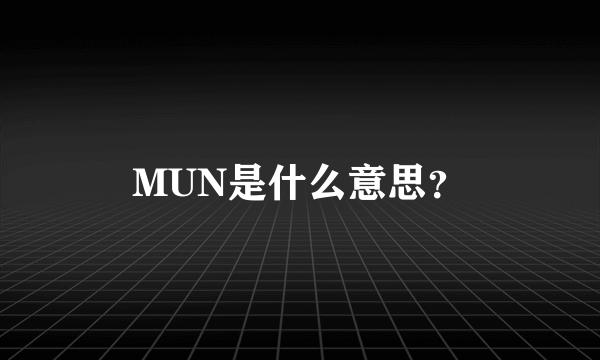 MUN是什么意思？