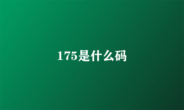 175是什么码