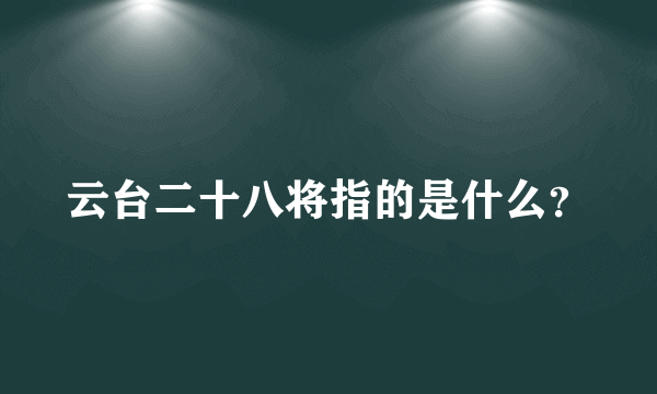 云台二十八将指的是什么？