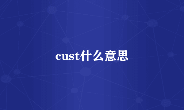 cust什么意思