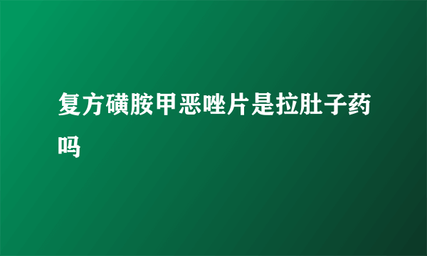 复方磺胺甲恶唑片是拉肚子药吗