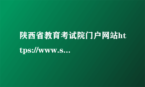 陕西省教育考试院门户网站https://www.sneea.cn