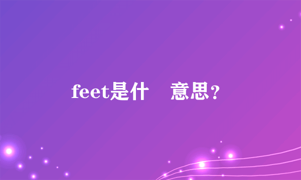 feet是什麼意思？