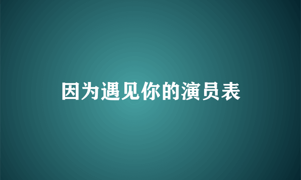 因为遇见你的演员表