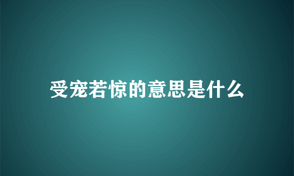 受宠若惊的意思是什么