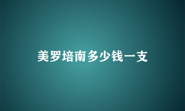 美罗培南多少钱一支