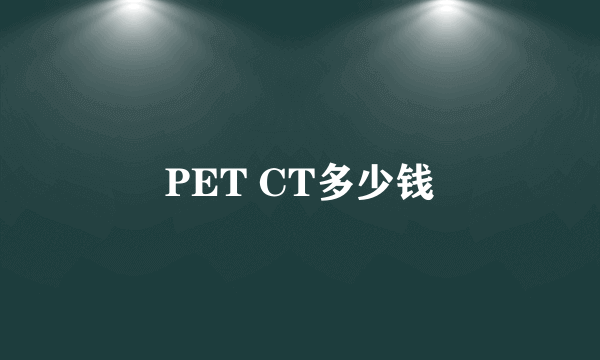 PET CT多少钱