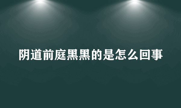 阴道前庭黑黑的是怎么回事