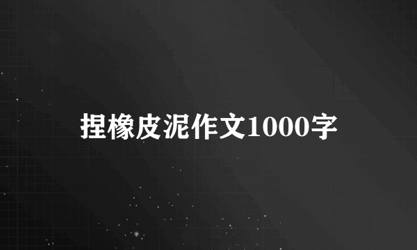 捏橡皮泥作文1000字