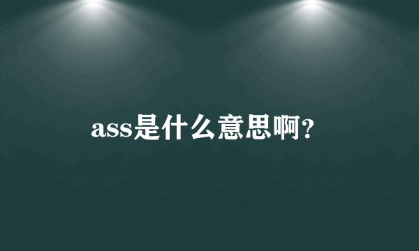 ass是什么意思啊？