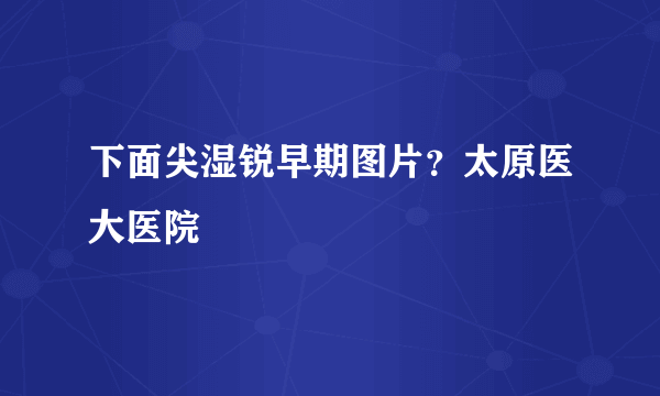 下面尖湿锐早期图片？太原医大医院