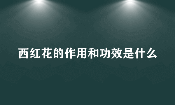 西红花的作用和功效是什么