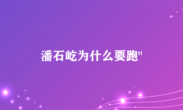 潘石屹为什么要跑