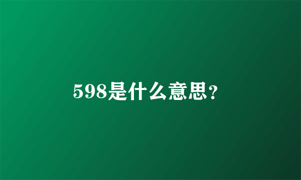 598是什么意思？